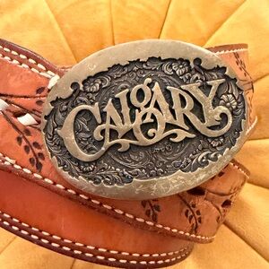 Vintage Calgary western belt leather strap